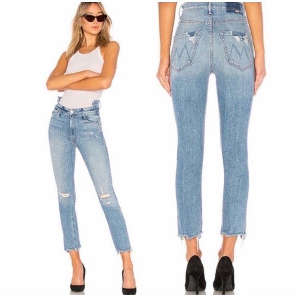 MOTHER SUPERIOR The Dazzler Shift Chew Jean Misbeliever Straight Crop Boho Sz 25